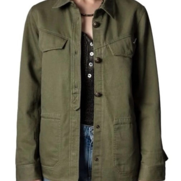 NWOT Zadig & Voltaire Tackl Cotton & Linen Military Shirt. (Small) MSRP $458 - Picture 5 of 12